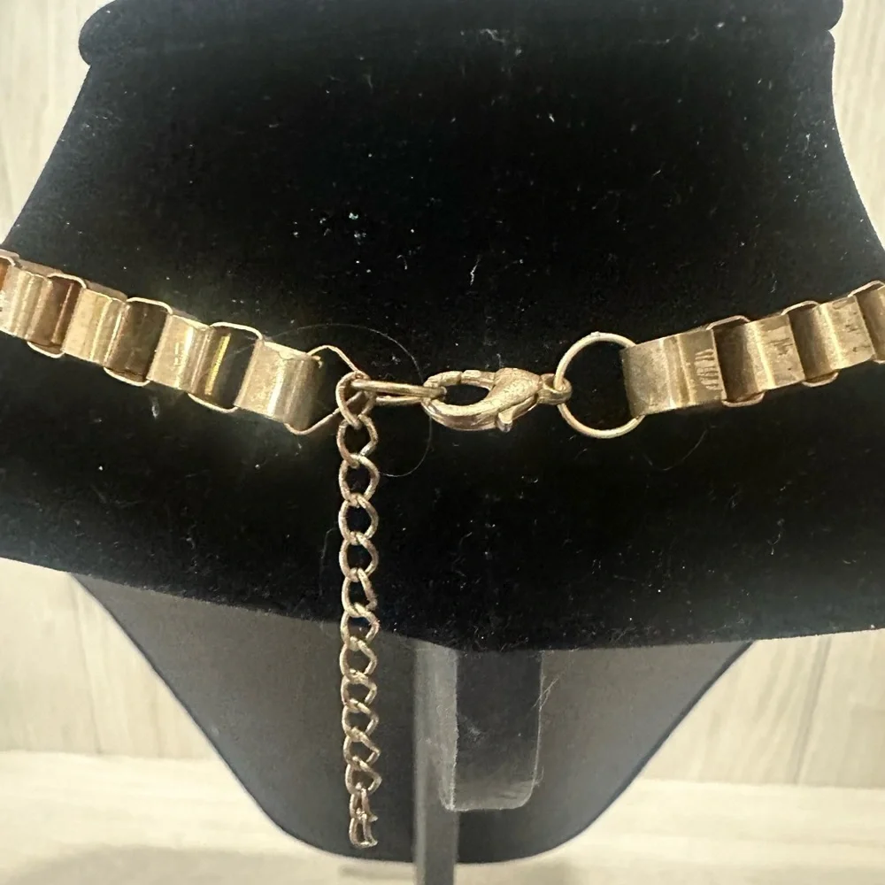 Gold Multi Color Ribbon Statement Necklace - Picture 6 of 9